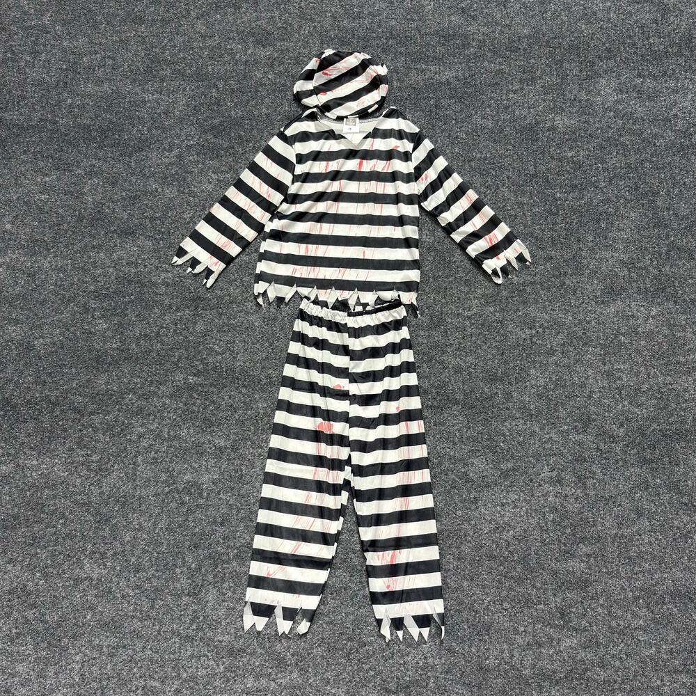 Karnival Costumes 2 Piece Zombie Prisoner Costume Kids Small Black White Stripe